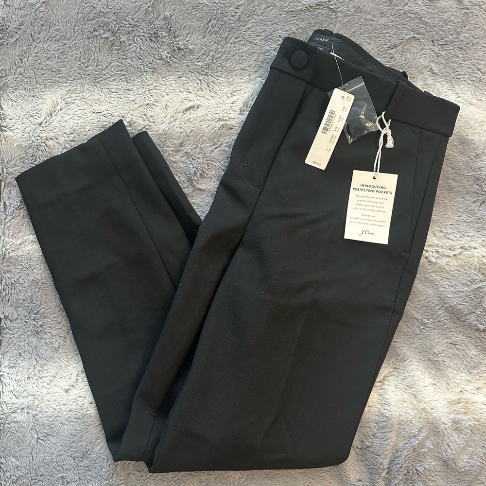 NWT J.Crew High-rise Cameron pant in Black Four-season Stretch. Sz 6